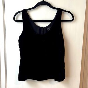 Black velvet JCrew camisole-style top